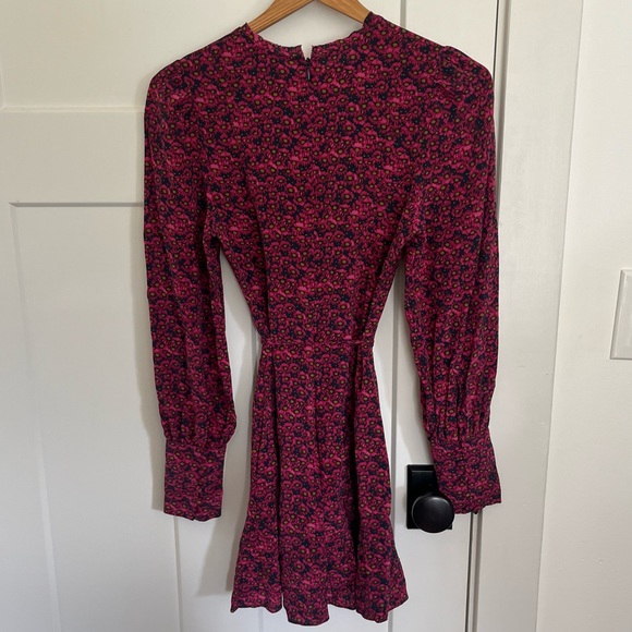 REBECCA VALLANCE Rosette Belted Floral-Print Silk Crepe De Chine Mini Dress - Picture 6 of 16